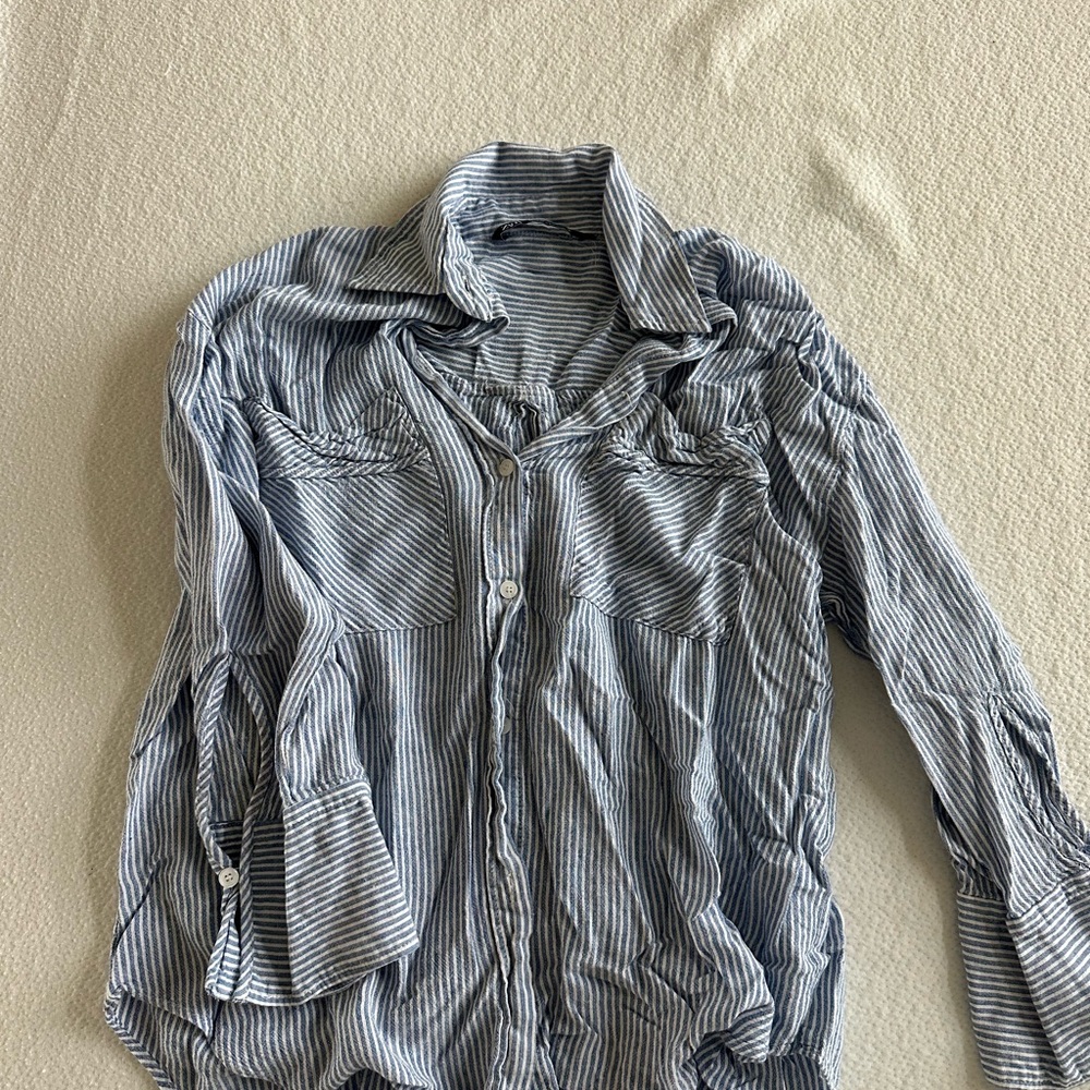 Men's Striped Blue Shirt